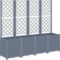 Garden Planter with Trellis Patio Flower Pot Outdoor Planter Box PP vidaXL