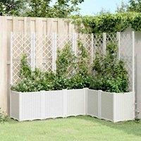 Garden Planter with Trellis Patio Flower Pot Outdoor Planter Box PP vidaXL