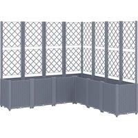 Garden Planter with Trellis Patio Flower Pot Outdoor Planter Box PP vidaXL
