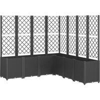 Garden Planter with Trellis Patio Flower Pot Outdoor Planter Box PP vidaXL