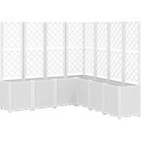 Garden Planter with Trellis Patio Flower Pot Outdoor Planter Box PP vidaXL