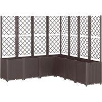 Garden Planter with Trellis Patio Flower Pot Outdoor Planter Box PP vidaXL