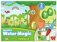 Galt Water Magic Squishies Jungle Reusable Colouring Books for Children, Reusable Pictures for Kids to Colour, Magically Reveal Hidden Pictures with Water Pen & Squishy Surprises, Ages 3 Years Plus