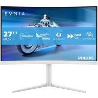 PHILIPS Evnia 27M2C5201L - 27 inch FHD Curved Gaming Monitor, 180 Hz, 1 ms GtG, FreeSync Prem. (1920x1080, 2x HDMI 2.0, 1x DP 1.4) white