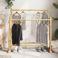 Clothes Rack Hallway Coat Stand Hat Rail Bamboo vidaXL