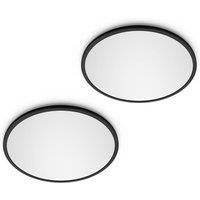 Philips LED SuperSlim 2-pack black IP44 30cm 2,700K