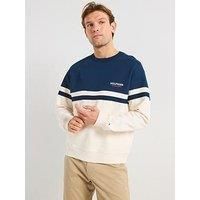 Tommy Hilfiger Monotype Colourblock Crew Sweat - Dark Blue