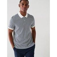 Tommy Hilfiger Regular Fit Interlock All Over Print Polo Shirt - Off White/Multi