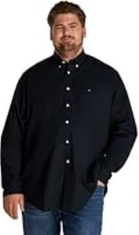 Tommy Hilfiger Men’s Flex Poplin Solid Regular Fit Shirt, Blue (Desert Sky), 3XL