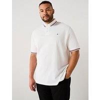 Tommy Hilfiger Big & Tall Slim Fit Tipped Polo Shirt - White