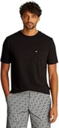 Tommy Hilfiger Essential Solid Pocket TEE S/S T-Shirt Men/'s, Black (Black), S