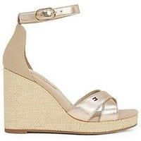 Tommy Hilfiger Metallic High Wedge Espadrille - Gold