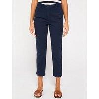 TOMMY HILFIGER Women’s Stretch Slim Ankle Grazer Chinos, Blue (Dark Night Navy), 14