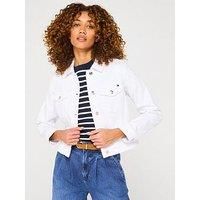 Tommy Hilfiger Women’s Slim Fit Denim Jacket, White (Th Optic White), 10