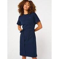 Tommy Hilfiger Tie Waist T-Shirt Dress - Navy