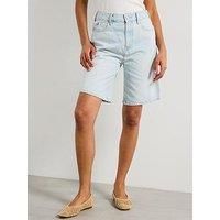 Tommy Hilfiger Women/'s High Waist Bermuda Denim Shorts, White (Sky), 30W