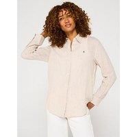 Tommy Hilfiger Relaxed Fit Linen Shirt - Beige/Cream