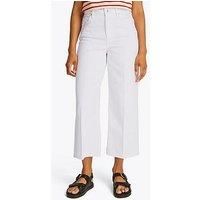 TOMMY HILFIGER Women/'s Wide Leg High Waist Jeans, White (Th Optic White), 32W/26L
