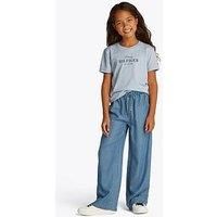 Tommy Hilfiger Girls Script Short Sleeve T-Shirt - Blue