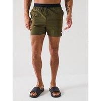 TOMMY HILFIGER Men’s Medium Drawstring Swim Shorts, Green (Army Green), S
