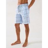 Tommy Hilfiger Woven Print Drawstring Loungewear Bottoms - Light Blue