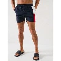 TOMMY HILFIGER Men’s Medium Drawstring Swim Shorts, Blue (Desert Sky), S