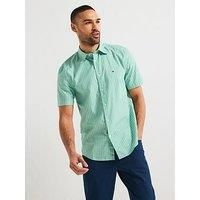 Tommy Hilfiger Flex Poplin Retro Stripe Short Sleeve Shirt - Green