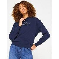 Tommy Hilfiger Women’s Regular Fit Cotton Hoodie, Blue (Dark Night Navy), M