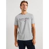 Tommy Hilfiger Centre Stack Logo T-Shirt - Light Grey