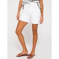 TOMMY HILFIGER Women/'s Straight Fit Denim Shorts, White (Th Optic White), 30W