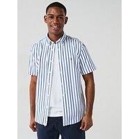 Tommy Hilfiger Flex Poplin Stripe Shirt Short Sleeve Shirt - Blue