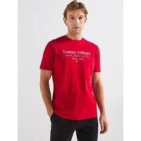 Tommy Hilfiger Hilfiger Center Stack Logo T-Shirt - Red