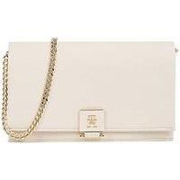 Tommy Hilfiger Flap Logo Shoulder Bag With Chain - White