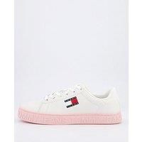 Tommy Jeans Outsole Logo Trainer - White/Pink