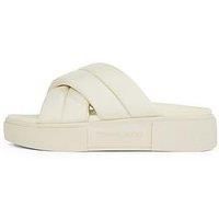 Tommy Jeans Crossover Flatform Sandal - Cream