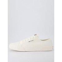 Tommy Jeans Lace Up Canvas Color Trainers - Off White