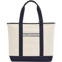 TOMMY HILFIGER Women/'s TH SUMMER CANVAS TOTE AW0AW17421, BLUE (Space Blue), OS