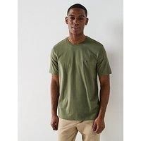 Tommy Hilfiger Regular Fit Essential Flag Logo T-Shirt - Khaki