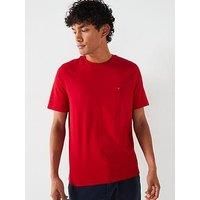 Tommy Hilfiger Men’s Short Sleeve Round Neck Seasonal Solid T-Shirt, Multicolor (Medium Red), M