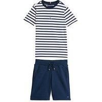 Tommy Hilfiger Boys Essential Short Sleeve T-Shirt And Short Set - Navy Stripe