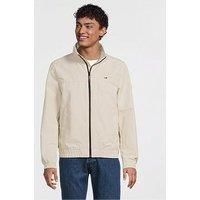 Tommy Jeans Men’s Essential Casual Bomber Jacket, Off-White (Newsprint), XXL