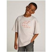 Calvin Klein Jeans Boys Outlined Fleece Mono T-Shirt - Beige