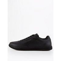 Calvin Klein Leather Lace Up Trainers - Black