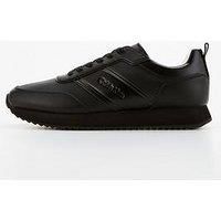 Calvin Klein Leather Lace Up Runners - Black