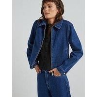 Calvin Klein Jeans Zip Front Denim Jacket - Navy