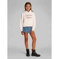 Calvin Klein Jeans Girls Script Logo Hoodie - Pink