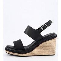 Calvin Klein Espadrille Wedge Sandal - Black