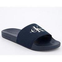 Calvin Klein Logo Sliders - Navy