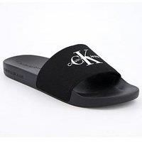 Calvin Klein CK JEANS Men SLIDE MONOGRAM CV YM0YM01271 Slides, Black, 8 UK
