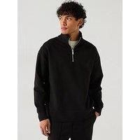 Calvin Klein Tech Interlock Half 1/2 Zip Sweat Top - Black